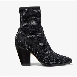 Michael Kors Dover Embellished Scuba Boot Rhinestone Pointed Toe Heels SZ 8 NWOT